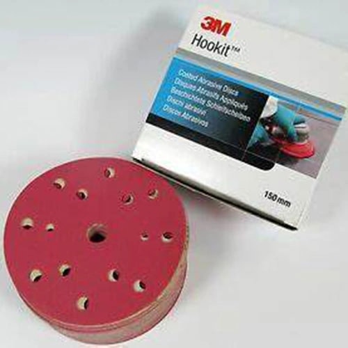 RED ABRASIVE HOOKIT DISC 316U : abrasive disc 15 holes